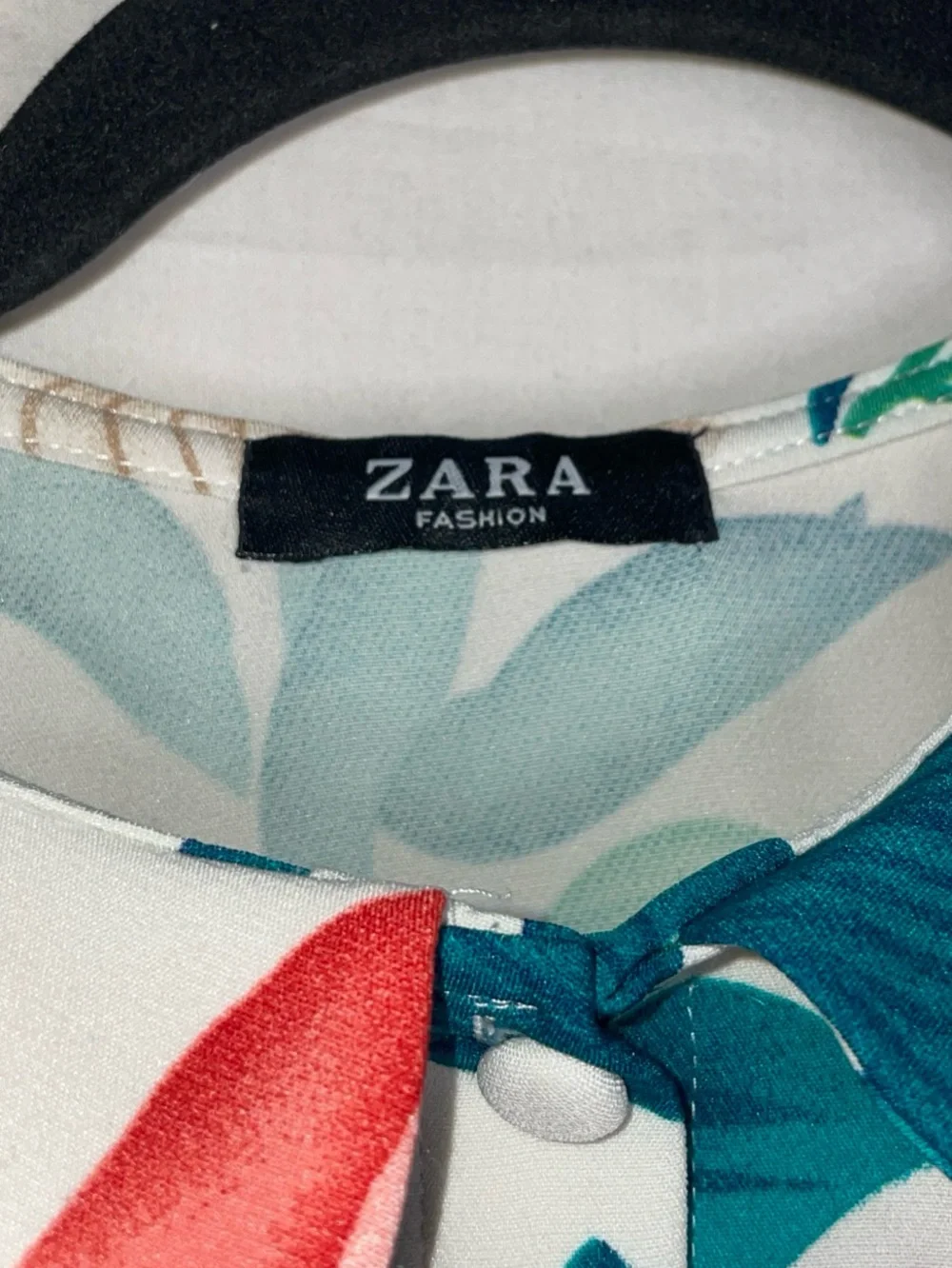 Zara White Floral Short Sleeve Romper with Teal & Coral Blooms